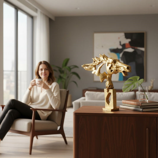 Abstract horse head sculpture