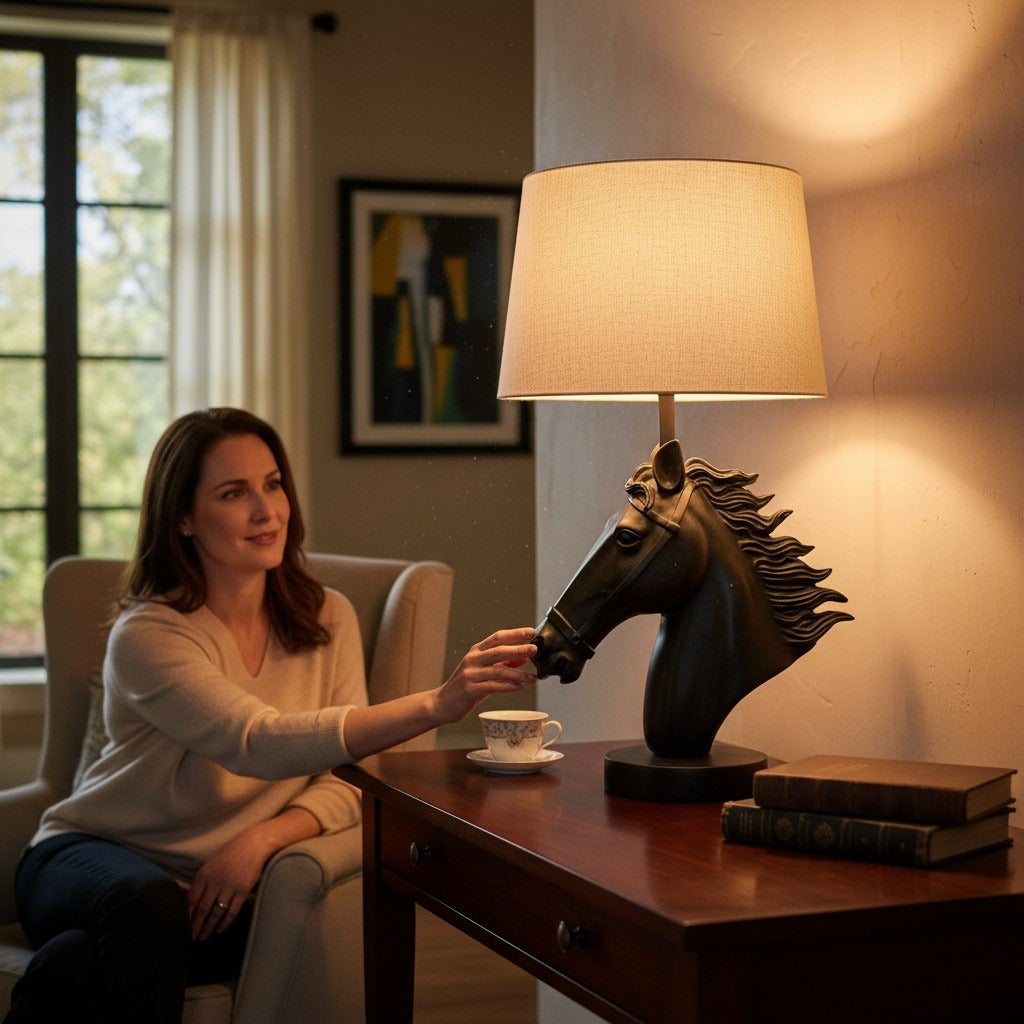 Royal Bronze Horse table lamp