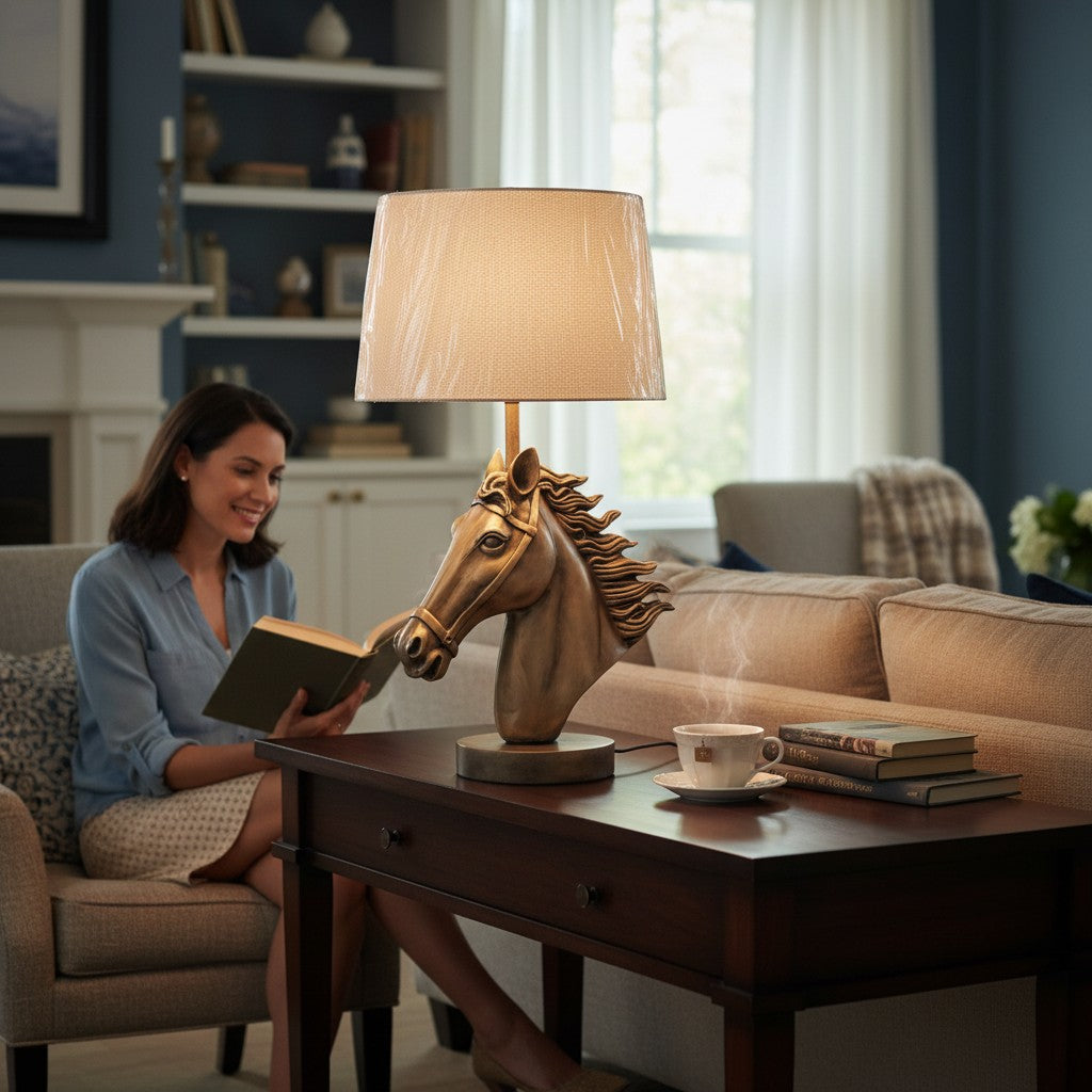 Royal Bronze Horse table lamp