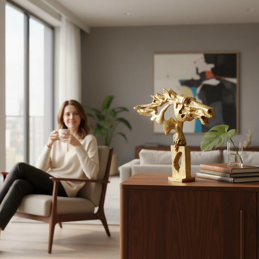 Abstract horse head sculpture