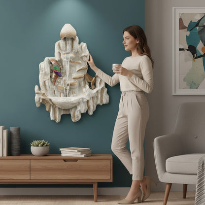 decorative indoor wall-mounted water fountain.