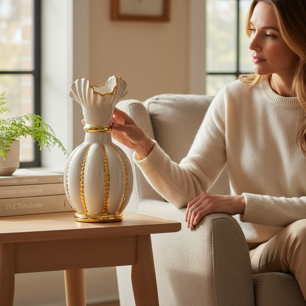 Obsidian Ripple Vase