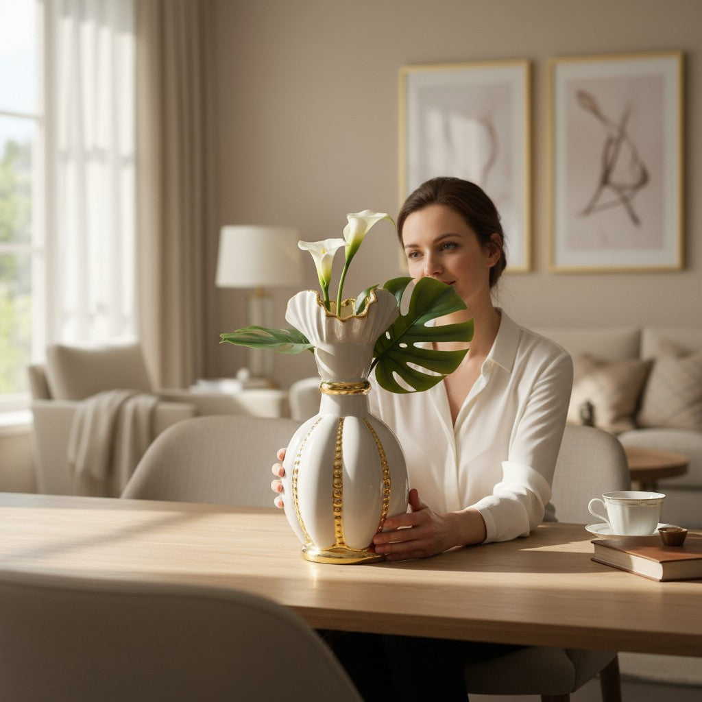 Obsidian Ripple Vase